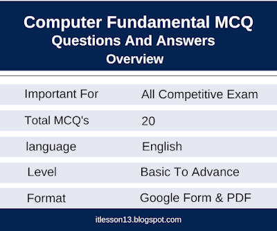 Computer Fundamental MCQ Questions And Answers With PDF