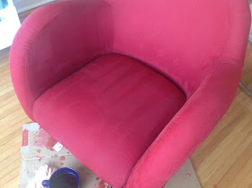 dye drying on chair