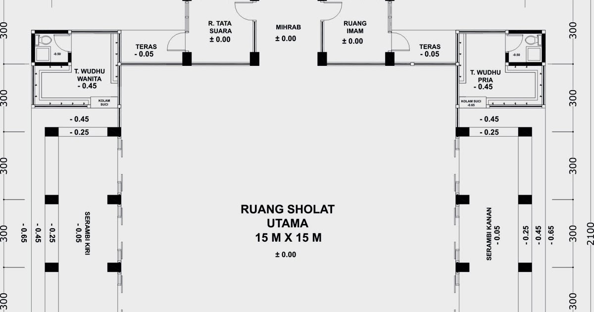 Desain Masjid & Musholla 007: Masjid dengan Menara Kembar