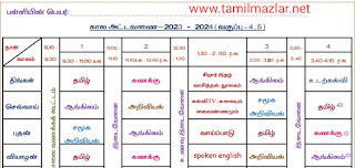 4th-5th Ennum Ezhuthum Time Table Colour and Black and white 