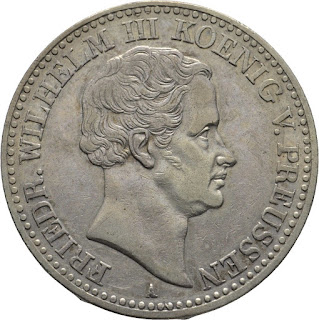 German States Coins Prussia One Thaler or Dollar Silver Coin 1830 Frederick William III, King of Prussia