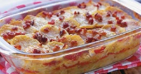 Batata com repolho gratinada