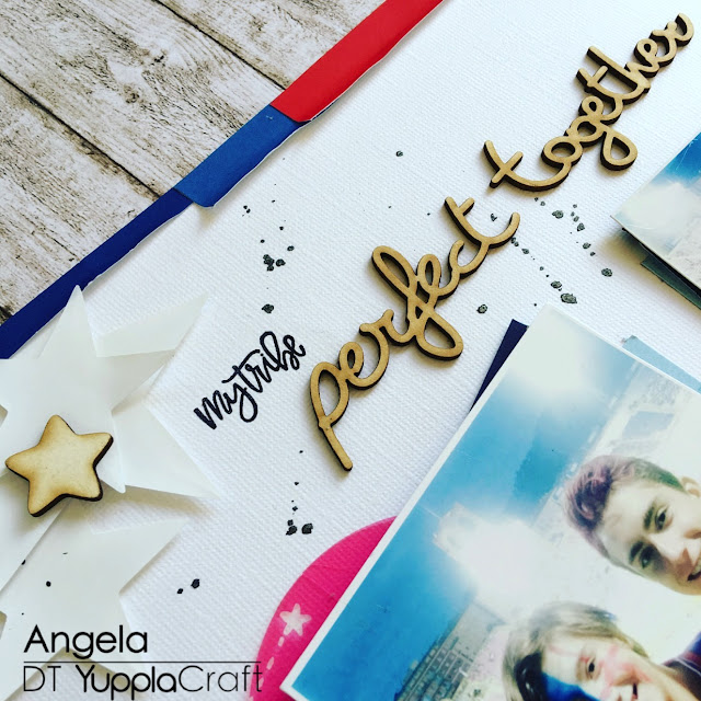 Perfect Together Scrapbook Layout by Angela Tombari for Yuppla Craft DT