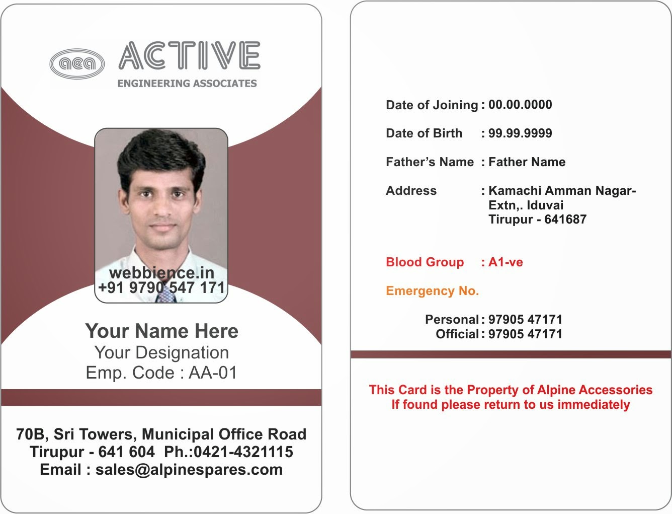 Template Galleries Employee ID Card Templatres New