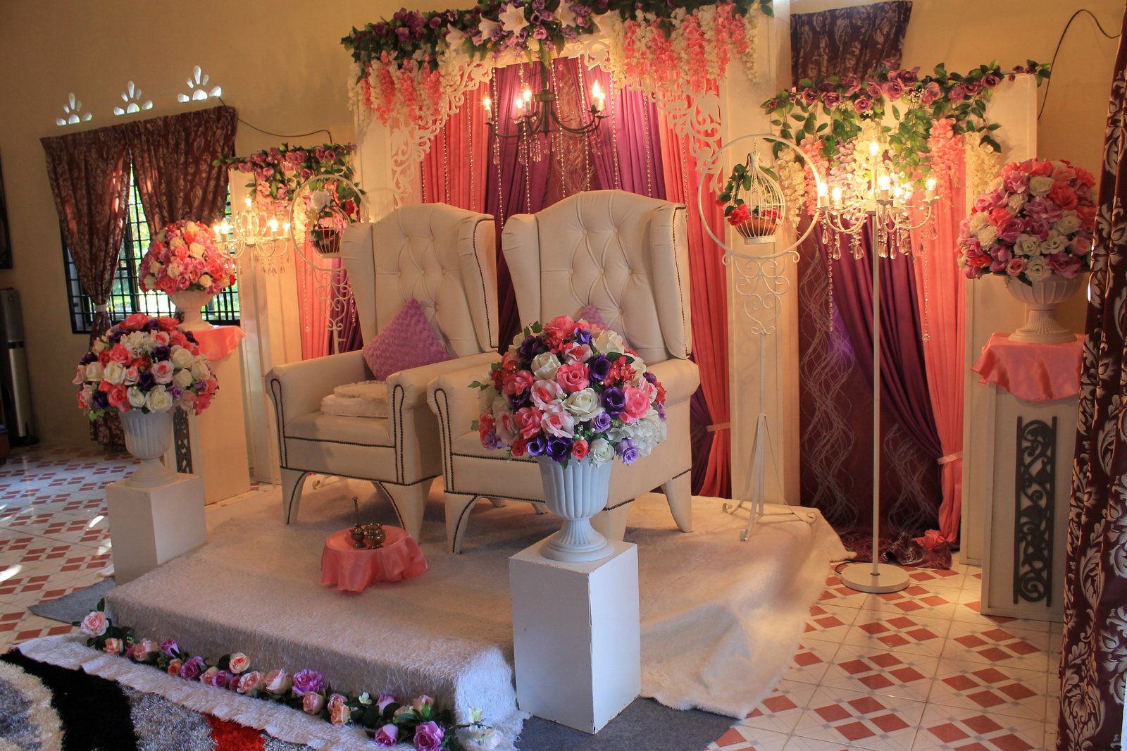 Kerja Kahwin Kuala Kangsar Pelamin 3 Panel Tema Pink  