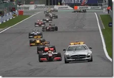 Una fase del gran premio del Belgio 2010