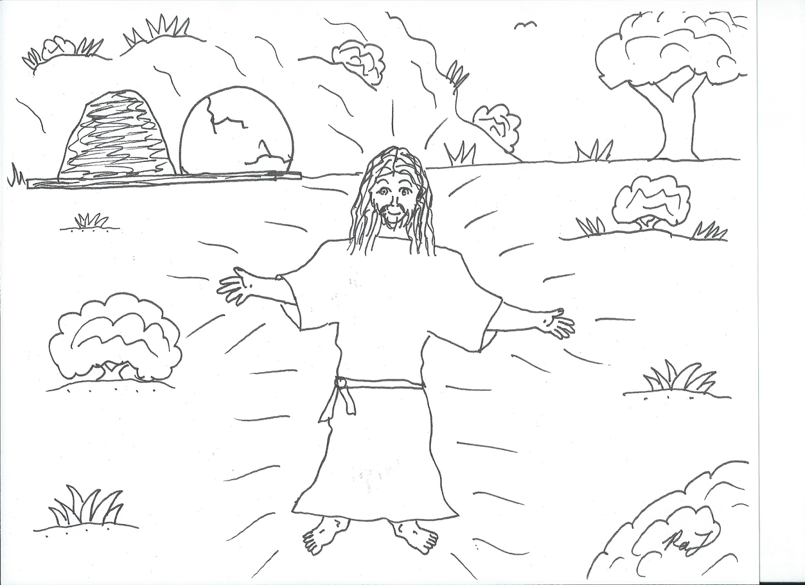 Download Robin's Great Coloring Pages: Jesus in Garden of Gethsemane