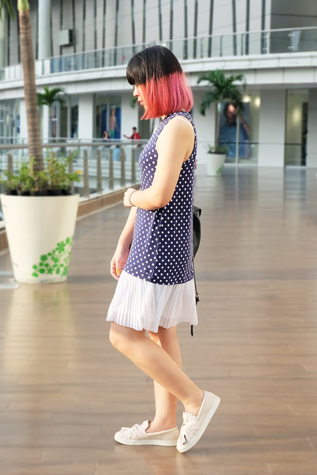 polkadot sleeveless dress look | bigdreamerblog.com