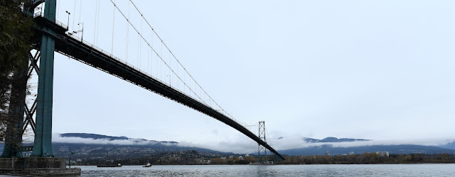 TCT hiking path under Lion's Gate bridge Vancouver.