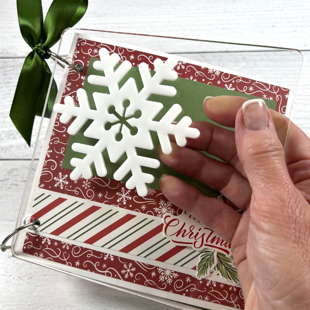 Acrylic Christmas Scrapbook Album with Snowflake