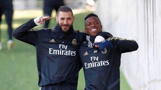 Karim Benzema and Vinicius Jr.