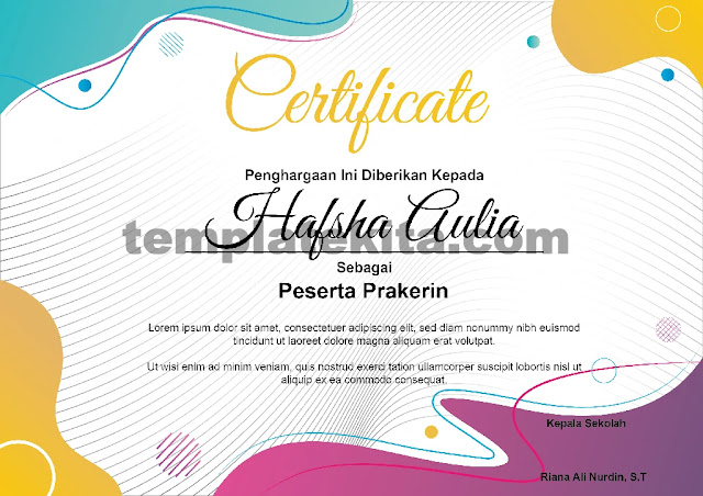 Free File : Download Contoh Sertifikat Prakerin Gratis Berbagai Format Part 2