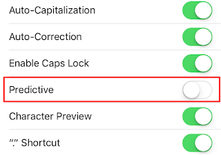 Disable Predictive Keyboard Feature