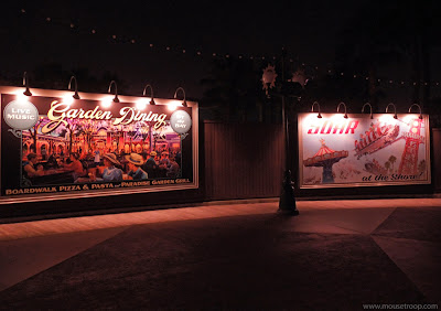 Paradise Pier Billboards Disney California Adventure night