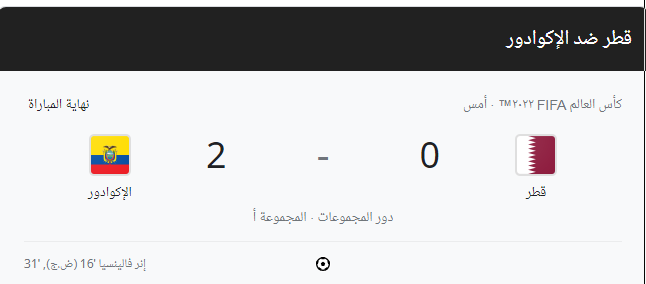 نتائج كأس العالم 2022 قطر