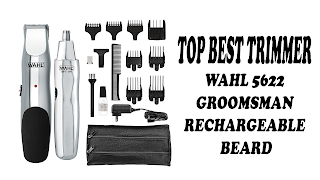 WAHL 5622 Groomsman Rechargeable Beard, Mustache, Hair & Nose Hair Trimmer for Detailing & Grooming, Black
