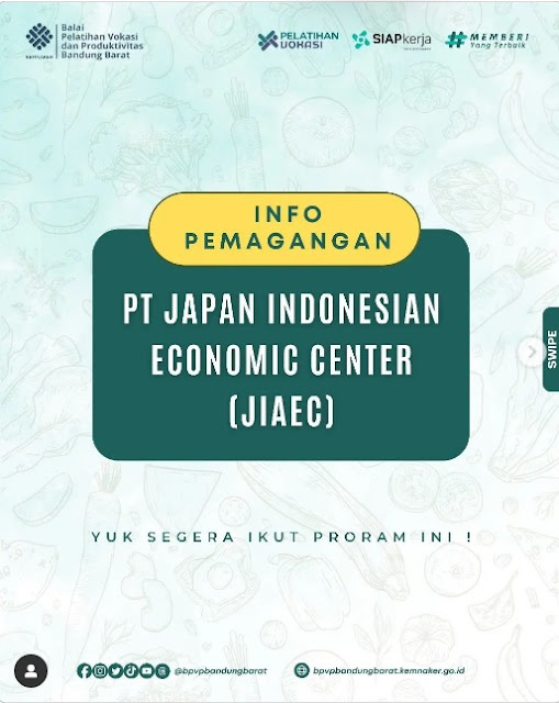 Pendaftaran Magang Ke Jepang PT Japan Indonesian Economic Center (JIAEC) 2023