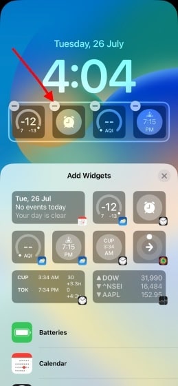 How to change/remove widgets on iPhone lock screen