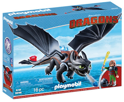 PLAYMOBIL Dragons : Como entrenar a tu dragon - 9246 Hipo y Desdentao | 2017 | DreamWorks Dragones | JUGUETE  caja