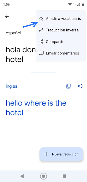 Añadir vocabulario en el traductor de Google