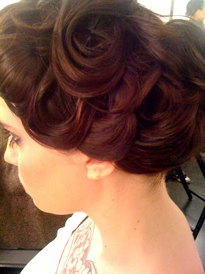 finger waves long hair. between a finger-wave and
