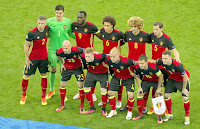 SELECCIÓN DE BÉLGICA - Temporada 2015-16 - Alderweireld, Courtois, Lukaku, Witsel, Fellaini y Vertonghen; Ciman, De Bruyne, Nainggolan, Hazard y Vermaelen - ITALIA 2 (Giaccherini, Pellé) BÉLGICA 0 - 13/06/2016 - Eurocopa de Francia 2016, Grupo E - Lyon, Francia, Parc Olympique Lyonnais