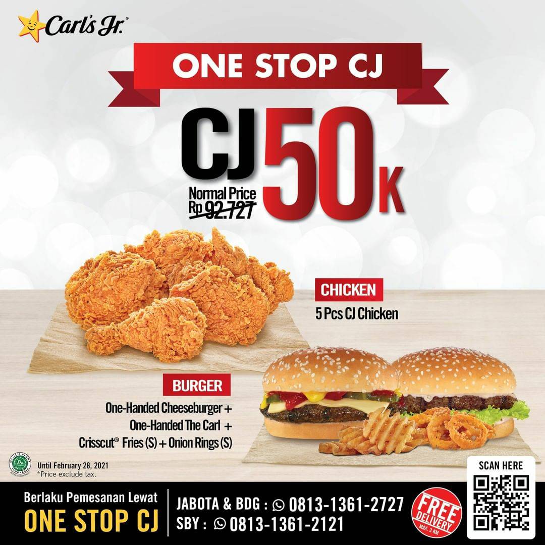 Carls Jr One Stop CJ! Promo Makan Berdua hanya 50K