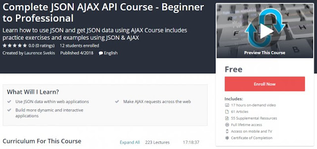 [100% Free] Complete JSON AJAX API Course - Beginner to Professional