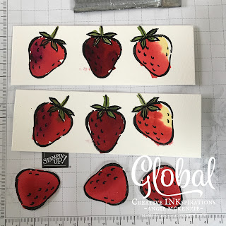 By Angie McKenzie for Global Creative Inkspirations; Click READ or VISIT to go to my blog for details! Featuring the Sweet Strawberry Bundle from the January - June 2021 Mini Catalog; #stampinup #handmadecards #naturesinkspirations #sweetstrawberry #occasioncards #thankyoucards #birthdaycards #minislimlinecards #sweetstrawberrystampset #strawberrybuilderpunch  #sweetstrawberrybundle #janjun2021minicatalog #cardtechniques #watercoloringwithinks #fussycutting #globalcreativeinkspirations #gcibloghop #makingotherssmileonecreationatatime