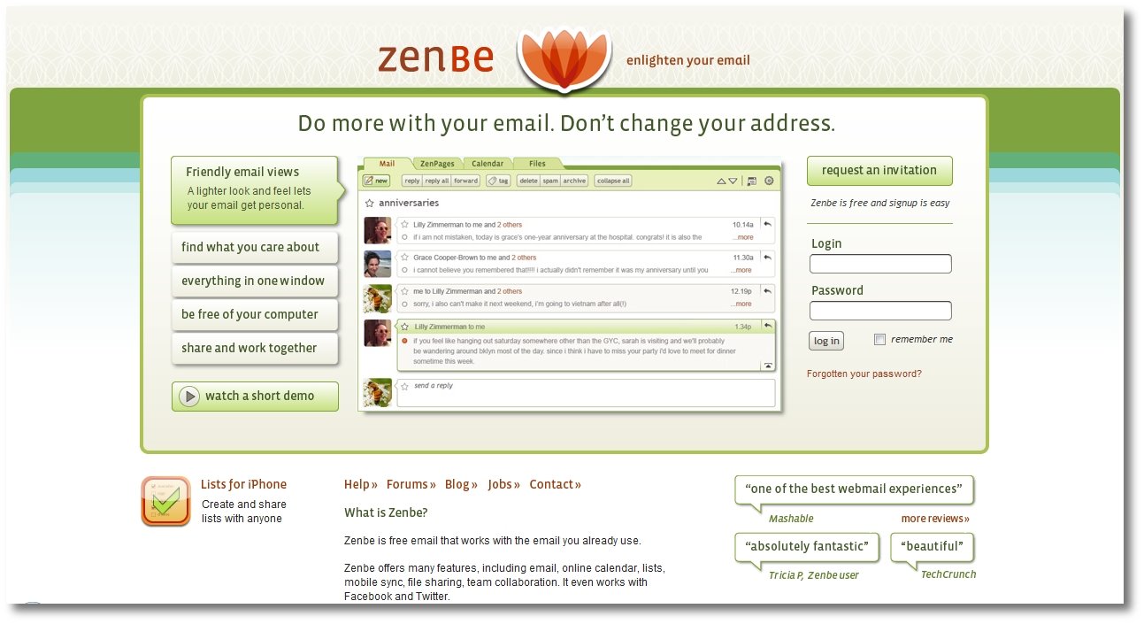 Zenbe: FREE WEBMAIL/web-based email