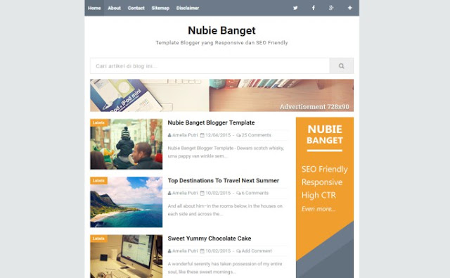 nubie banget responsive and seo friendly blogger template free download