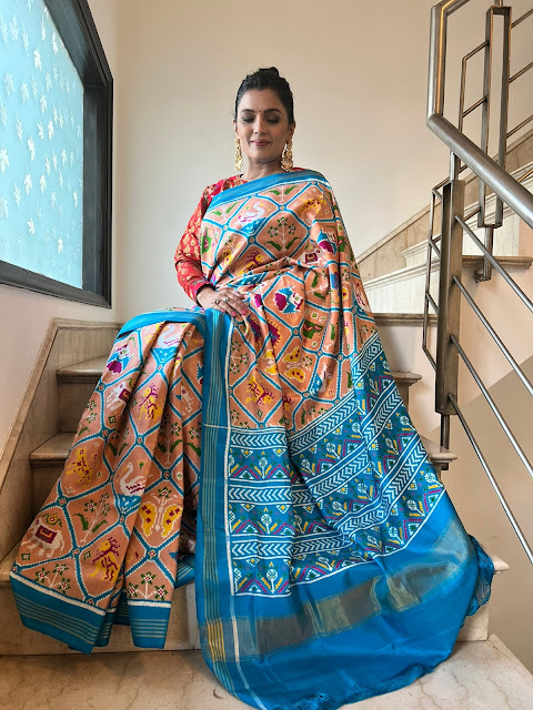 Double ikat 9 motif patan patola saree