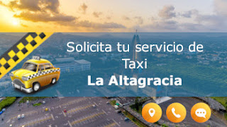 servicio de taxi y paisaje caracteristico en Altagracia
