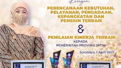 Pemprov Jatim  Terima Penghargaan BKN Award 2020 Untuk Dua Kategori 