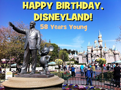 Disneyland Disneyland's birthday fifty-eight years old July 17th 1955