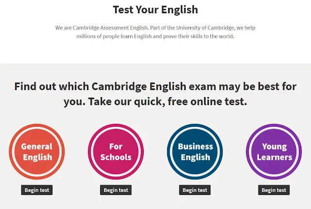 اختبار موقع Cambridge English لتحديد مستواك في اللغة الإنجليزية