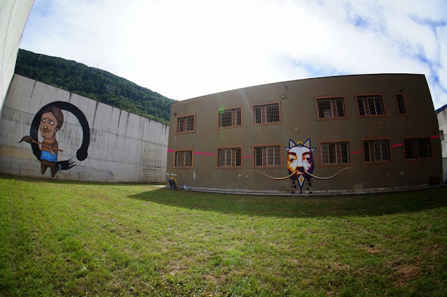 Street Art By Italian Urban Artist SeaCreative Inside an Ex-Prison in Tirano, Italy. 3