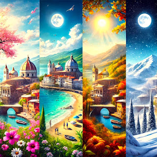 Italy’s landscapes in four seasons