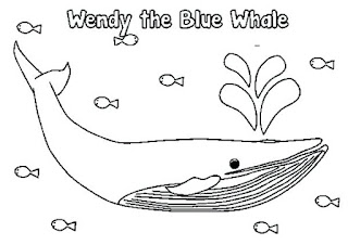 Blue Whales On Sea Coloring Sheet 