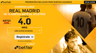 betfair supercuota 4 Real Madrid se clasifica ante Atletico champions 10 mayo