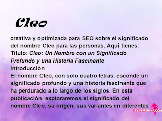 significado del nombre Cleo