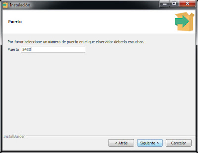 Instalador PostgreSQL - Puerto