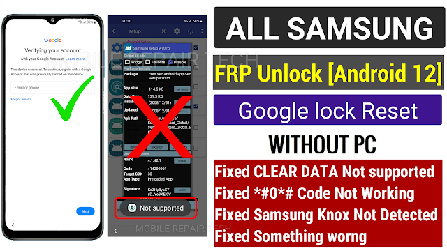 All SAMSUNG Galaxy Android 12 FRP Bypass WITHOUT PC