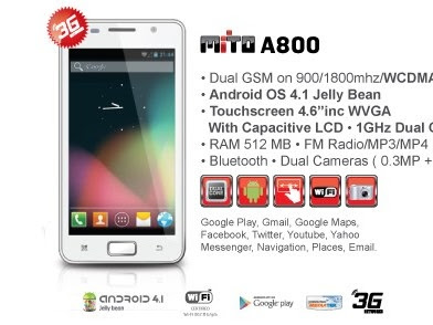 Mito A800 3G Android Jelly Bean