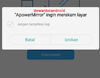 perizinan perekaman layar dari apowermirror