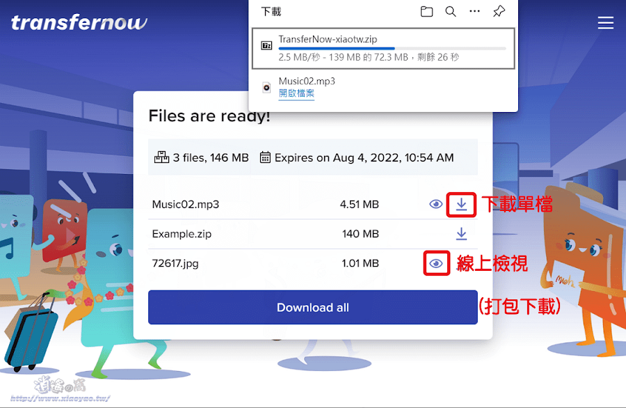 TransferNow 免費檔案傳輸服務介紹