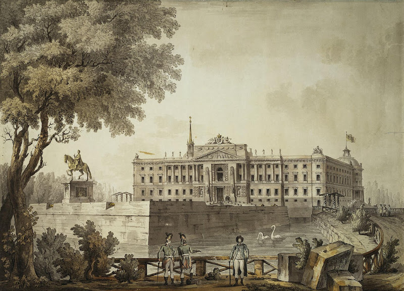 View of St Michael's Castle by Giacomo Quarenghi - Architecture, Cityscape, Landscape Drawings from Hermitage Museum