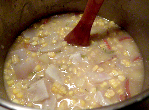 Chowder in Pot Nearly Done