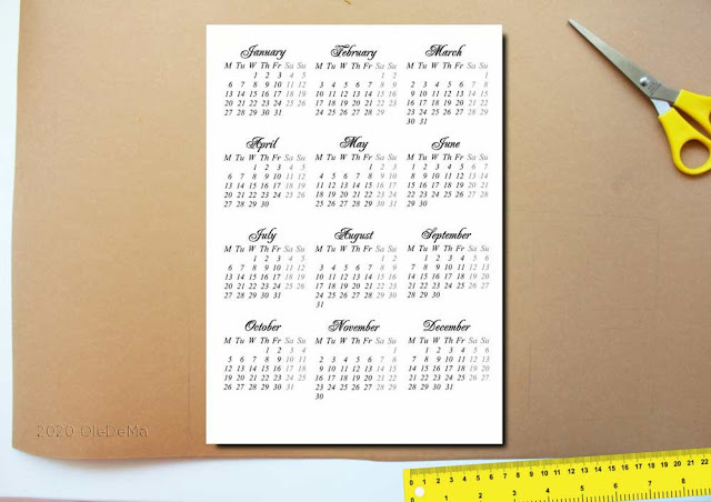 2019 Calendars Printable Mini ''5 Designs in Classic Black and White''