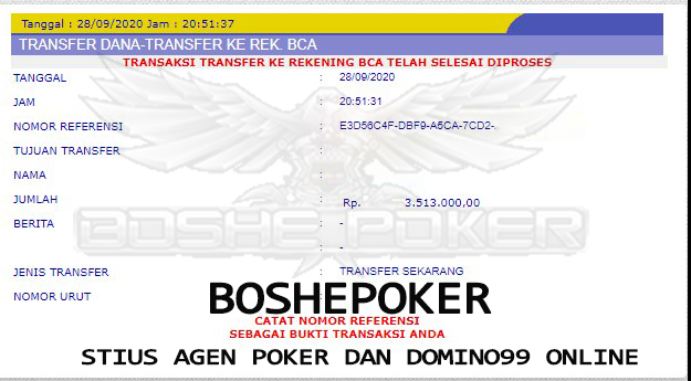 Bukti Kemenangan Member Boshepoker